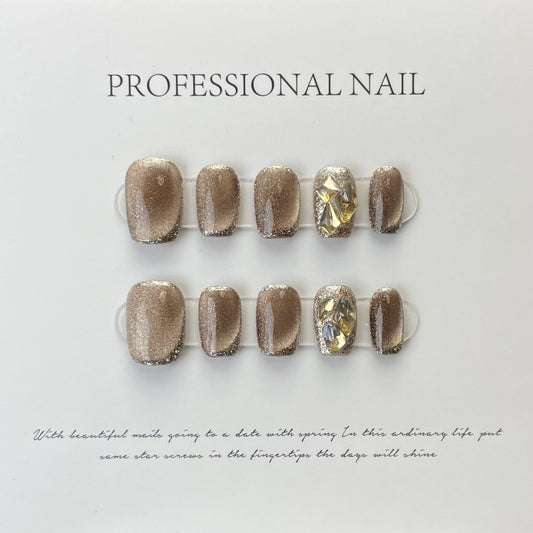 Golden Dusk Glow with Mocha Sparkle and Gilded Gems